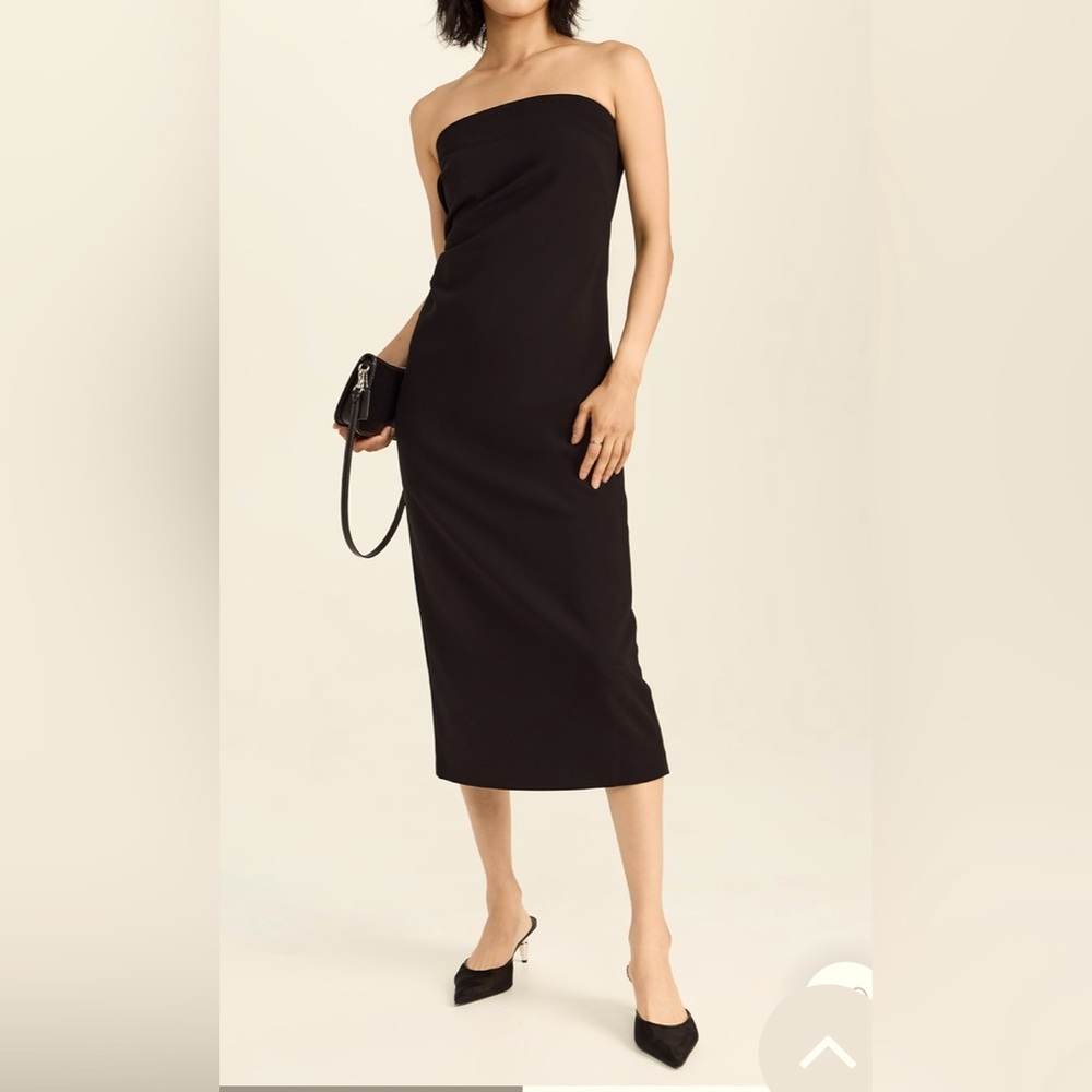 Vince Black Strapless Sheath Dress for Cocktail